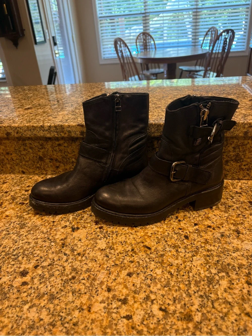 Untamed Street Radnor black leather biker boots 36 US 5.5 Handmade in Italy Luxe